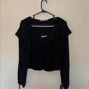 Francesca's Boutique Mi Ami Black Blouse Duo